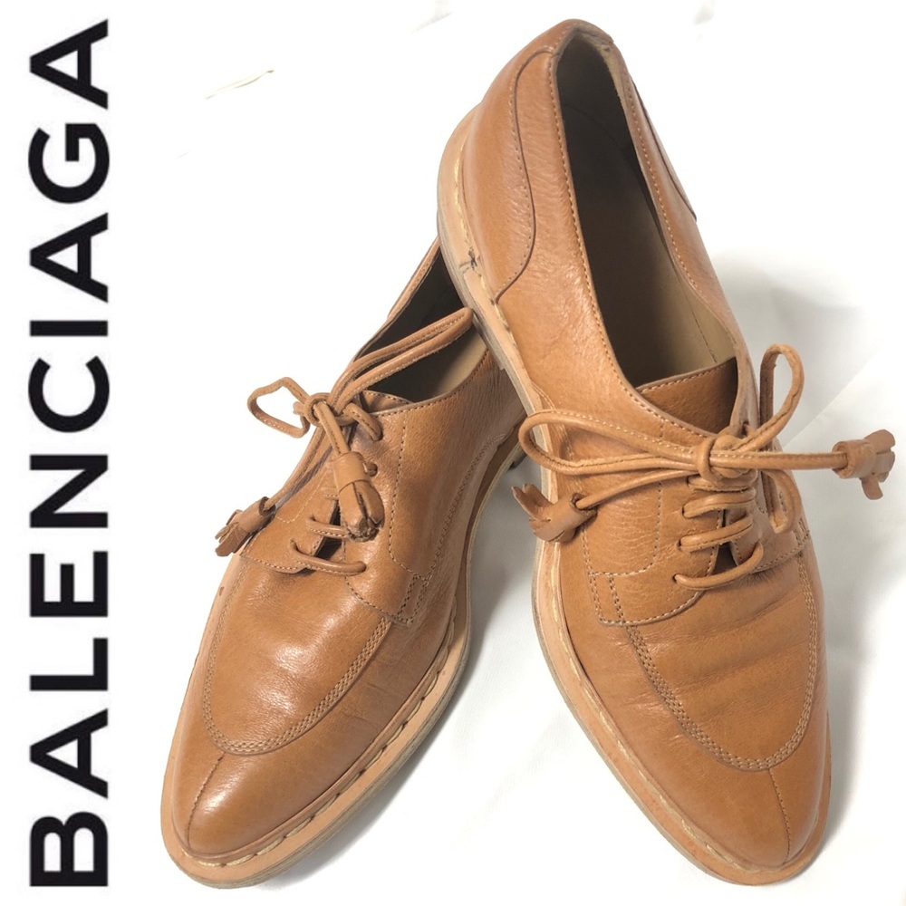 Balenciaga Paris Oxford Loafers Tie Tassel Leather